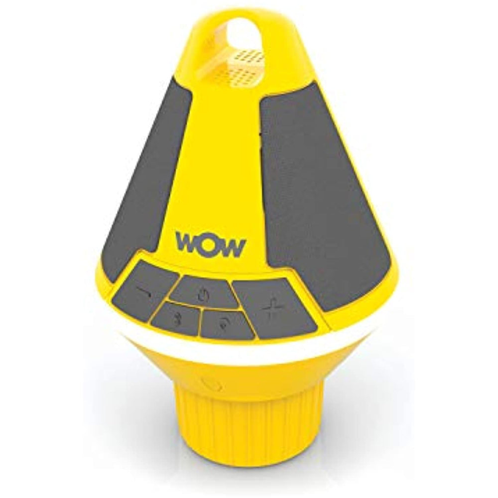 WOW World of Watersports SOUND Buoy Bluetooth Speaker, Yellow Bluetooth Speaker with LED Lights and Cup Holder, 19-9000