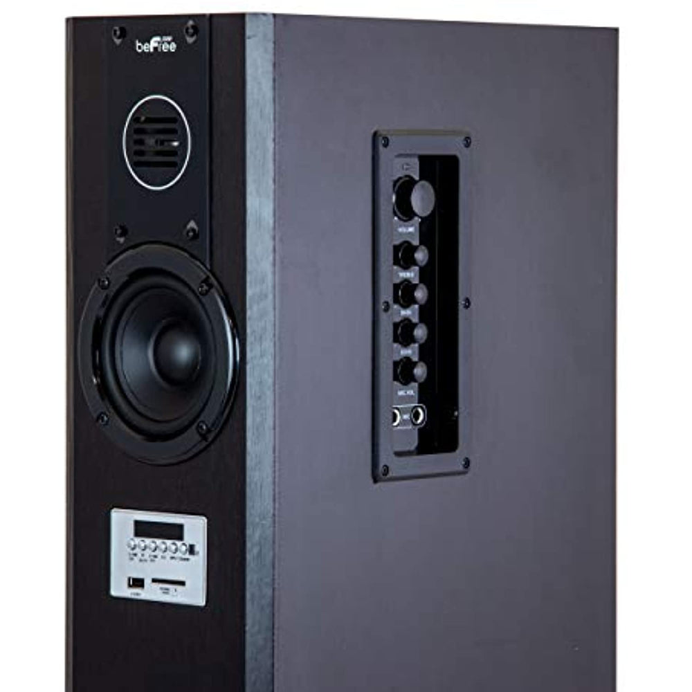 beFree Sound 2.1 Channel Bluetooth Powered Black Tower Speakers with Optical Input (BFS-T120)