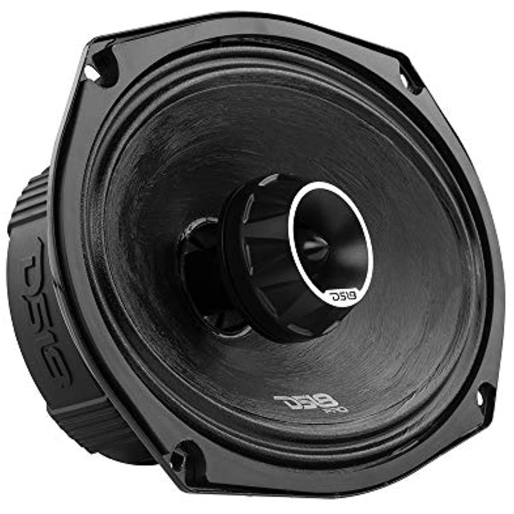 DS18 PRO-ZT69 6x9-Inch 2 Way Pro Audio Midrange Speakers with Built-in Bullet Tweeter, 4-Ohms, 550W Max, 275W RMS - Red Metal Mesh Grill Included (1speaker)