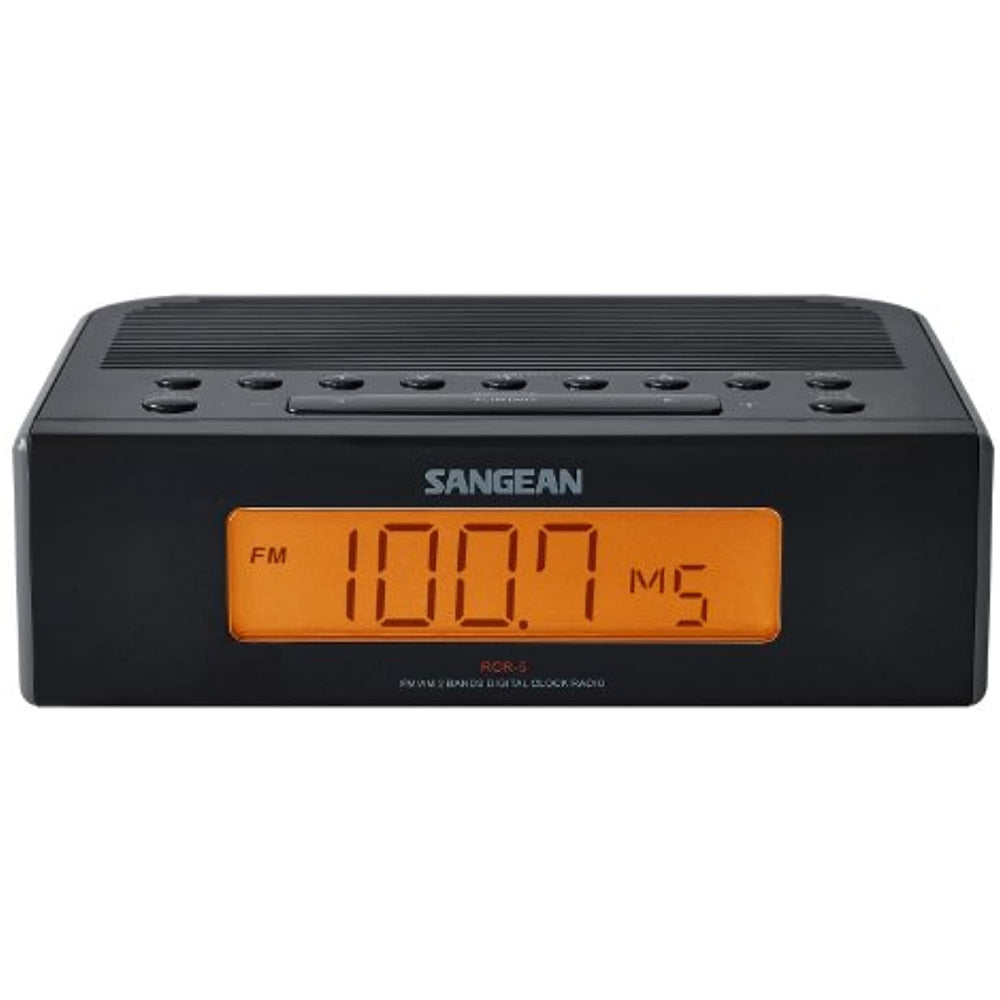 Sangean RCR-5BK AM/FM Digital Tuning Clock Radio & Speaker with in-line Volume Control and Amplifier (White)