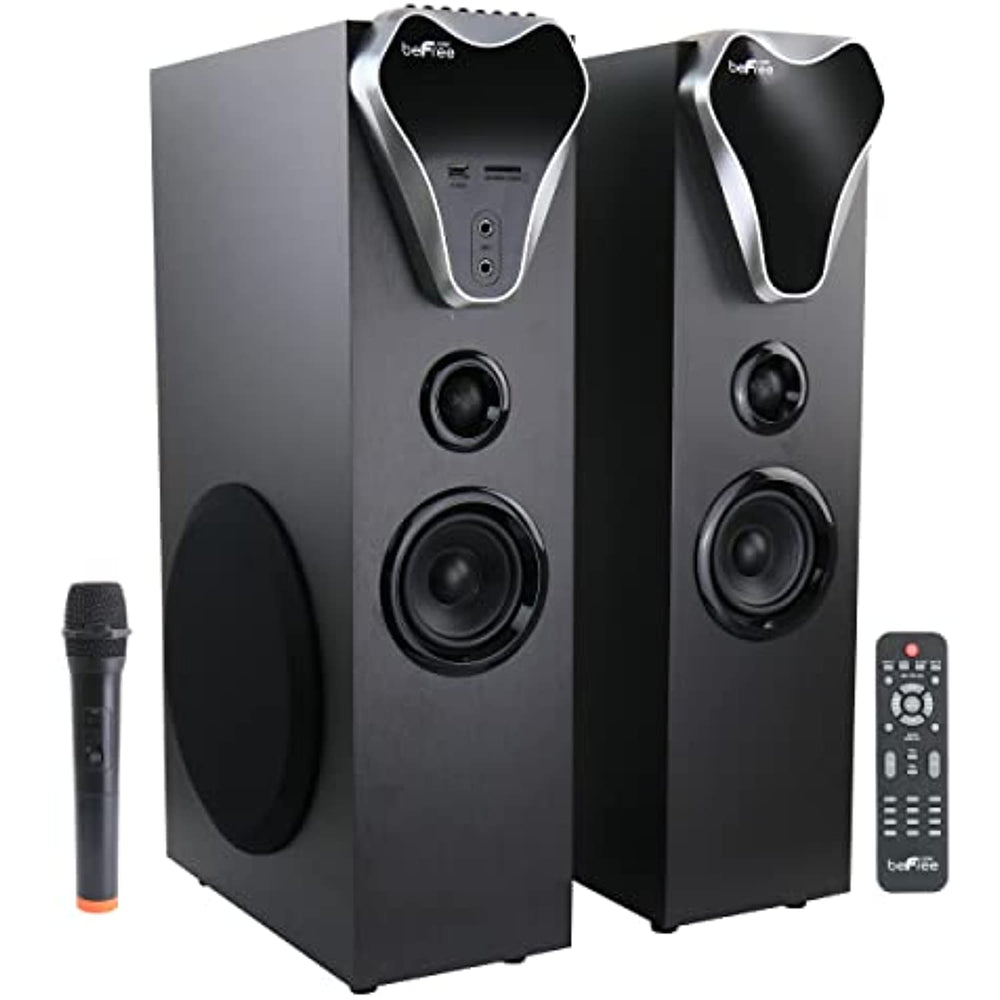 beFree Sound 2.1 Channel Bluetooth Tower Speakers with Optical Input
