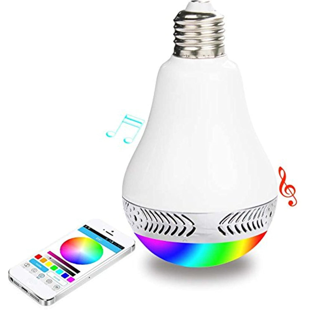 Reiko Bluetooth LED Light Bulb with Audio Speaker for Smartphones - Retail Packaging - White