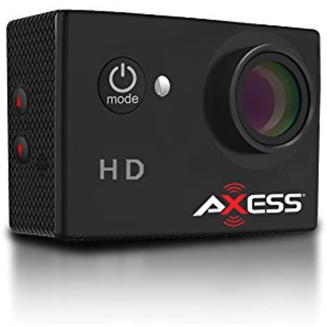 AXESS CS3603 720p HD Wide Angle Lens Sports and Action Camera with Waterproof Housing and Accessories (Black)