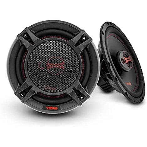 DS18 GEN-X6.5 Coaxial Speaker - 6.5", 3-Way, 150W Max, 50W RMS, Black Paper Cone, Two Mylar Dome Tweeters, 4 Ohms - Clarity Unparalled by Other Speakers in Their Class (2 Speakers)