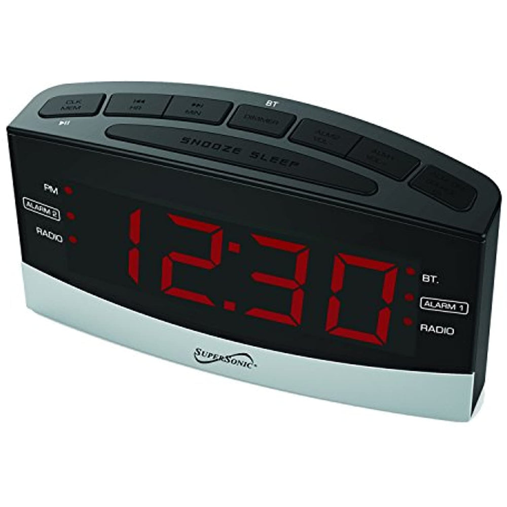 Supersonic - Bluetooth Clock Radio, Alarm Clock Radios - Black (SC-381BT)
