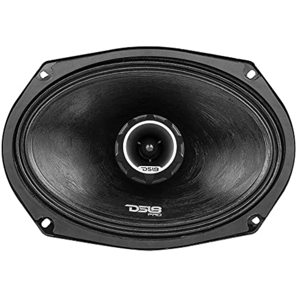 DS18 PRO-ZT69 6x9-Inch 2 Way Pro Audio Midrange Speakers with Built-in Bullet Tweeter, 4-Ohms, 550W Max, 275W RMS - Red Metal Mesh Grill Included (1speaker)