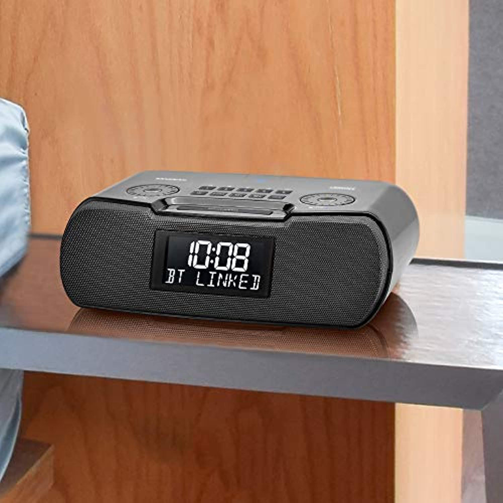 Sangean RCR-30 FM-RBDS / AM / Bluetooth / Aux-In Digital Tuning Clock Radio with USB Phone Charging and Sound Soother, Gray