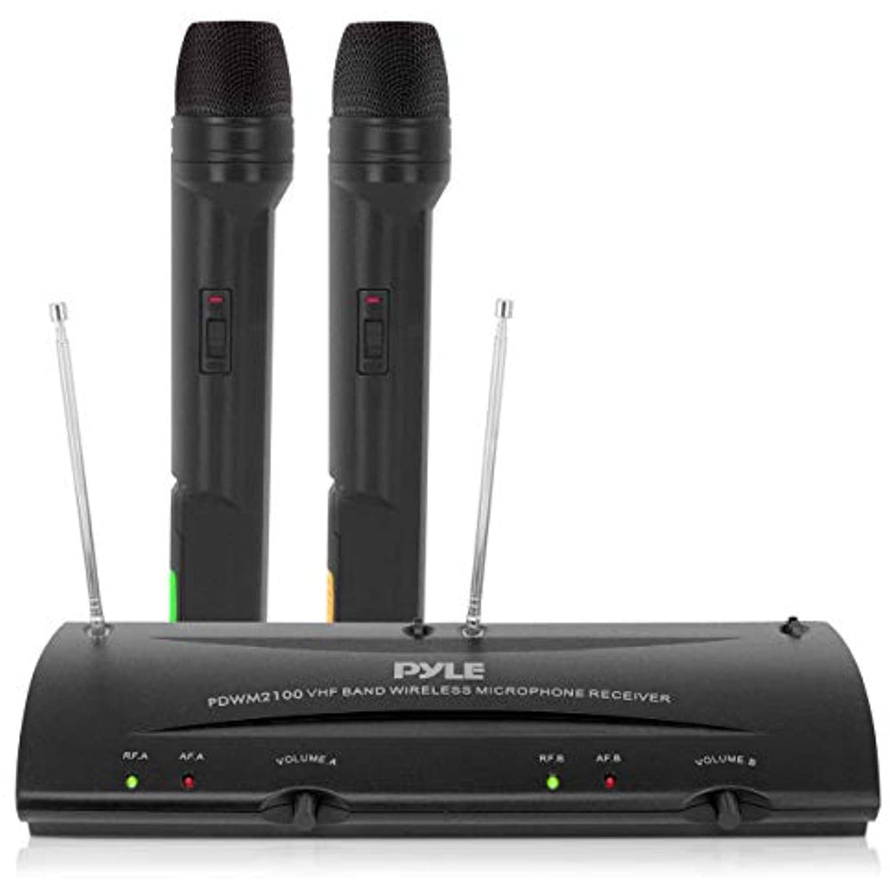 Pyle PDWM2100 - Dual Channel VHF Wireless Microphone System with (2) Handheld Mics