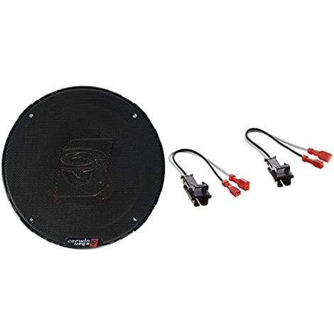 Cerwin-Vega Mobile H7653 HED Series 3-Way Coaxial Speakers (6.5", 340 Watts max), Black, 2X2X2 & Metra 72-4568 Speaker Harness for Selected General Motor Vehicles