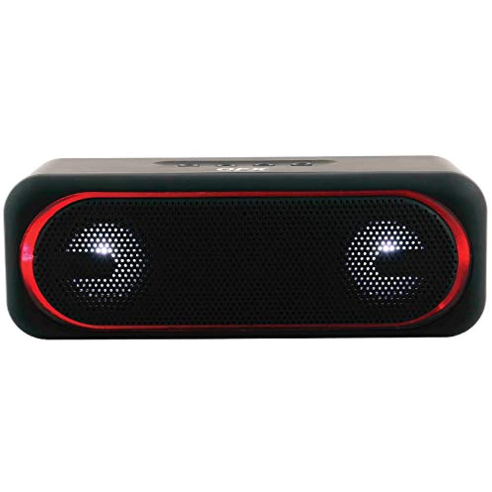 QFX BT-153 Bluetooth 5.0 Portable Speaker, Louder Volume, Crystal Clear Stereo Sound, Rich Bass, Long Wireless Range, Microphone, LED Party Lights