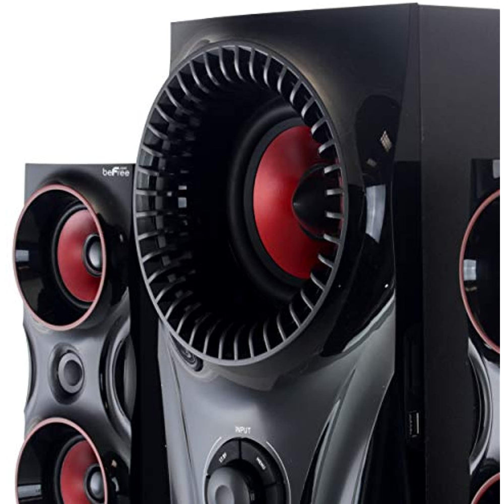 beFree Sound BFS-99X 2.1 Channel Surround Sound Bluetooth Speaker System, Red