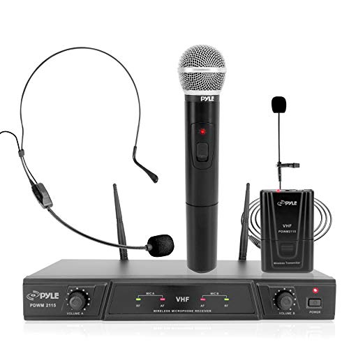 Pyle Pro Pdwm2115 Vhf Dual-channel Microphone Receiver System With Independent Volume Control