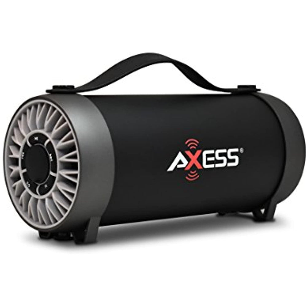 AXESS SPBT1056 Portable Bluetooth Speaker With Built-In Usb Support, Fm Radio, Line-In Function And Rechargeable Battery, Silver