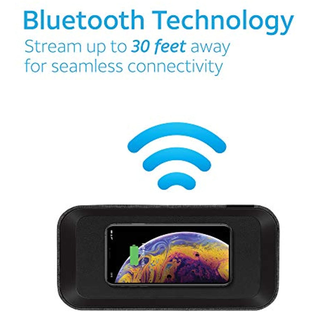 AT&T Q10-BLK Wireless Charging Bluetooth Speaker With Built In 4000 MAH Power Bank And USB Port