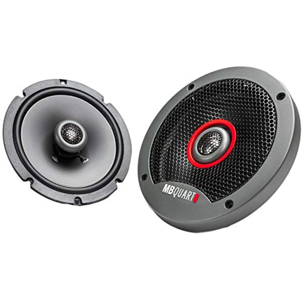 MB Quart FKB116S Formula Slim Mount Car Speakers (Black, Pair) – 6.5 Inch Coaxial Speakers, 60 Watt, Car Audio, Internal Crossover, 1 Inch Tweeters (Grills Not Included)