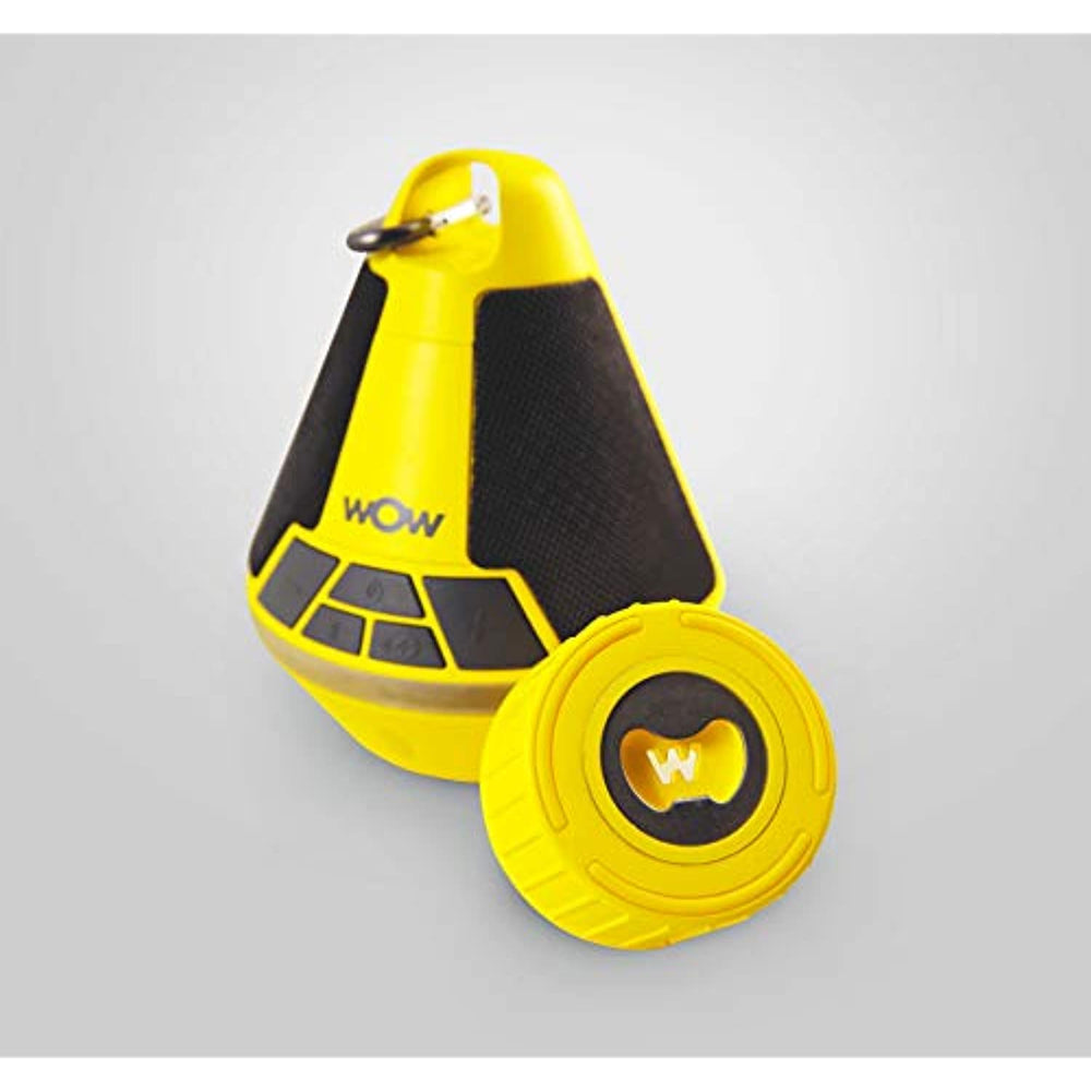 WOW World of Watersports SOUND Buoy Bluetooth Speaker, Yellow Bluetooth Speaker with LED Lights and Cup Holder, 19-9000