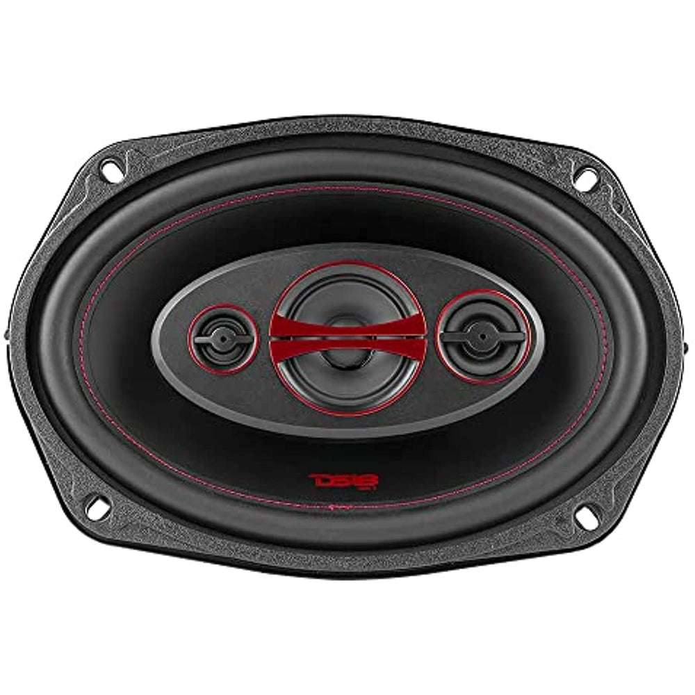 DS18 GEN-X6.9 Coaxial Speaker - 6x9, 4-Way, 180W Max, 60W RMS, Black Paper Cone, Two Mylar Dome Tweeters, 4 Ohms - Clarity Unparalled by Other Speakers in Their Class (2 Speakers)