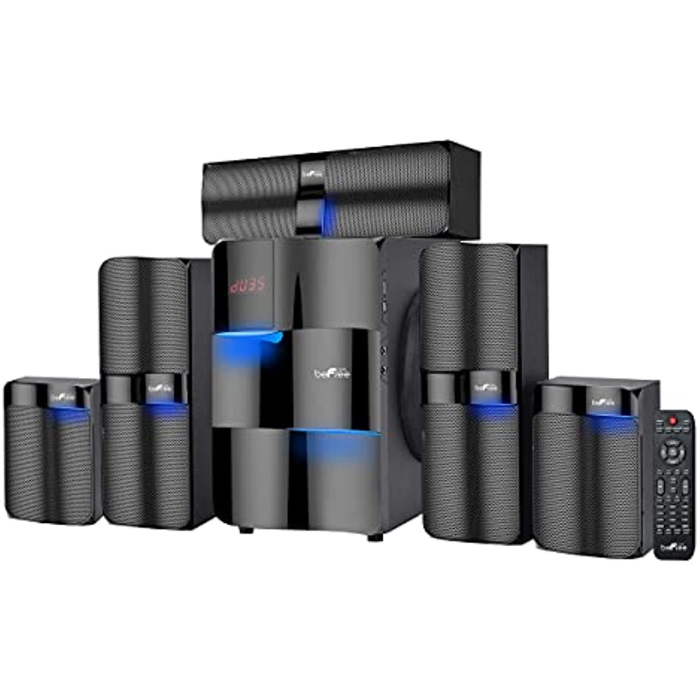 Be Free Sound 5.1 Channel Surround Sound Bluetoot Speaker System,Black,BFS-855