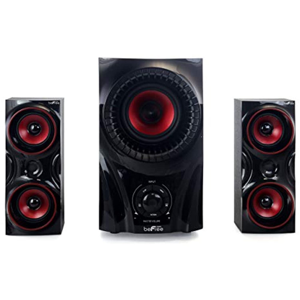 beFree Sound BFS-99X 2.1 Channel Surround Sound Bluetooth Speaker System, Red