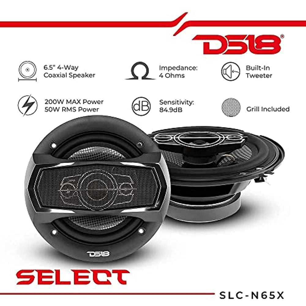 DS18 Select Coaxial Speakers SLC-N65X + SLC-N69X - Pair of 6.5
