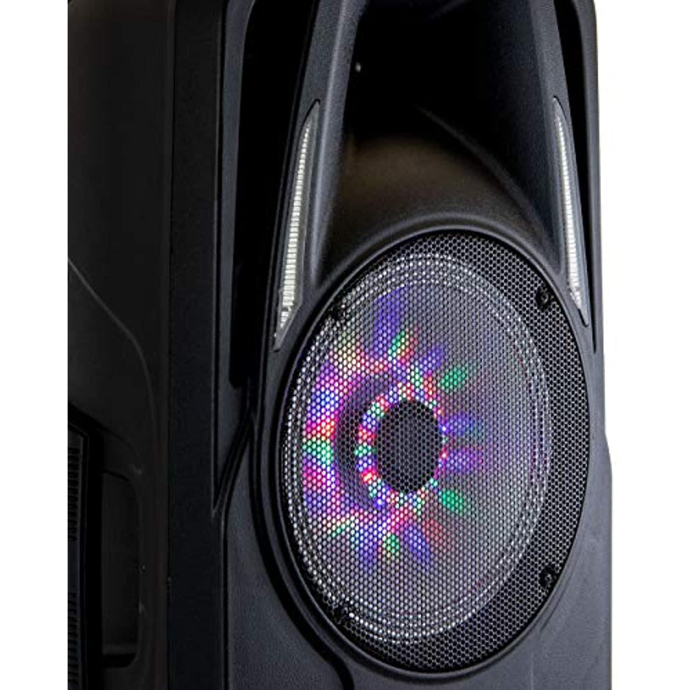 beFree Sound 2x10 Inch Woofer Portable Bluetooth Powered PA Speaker