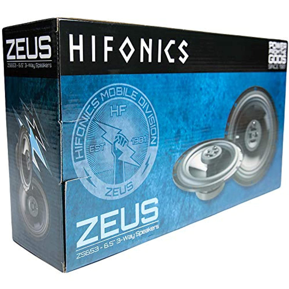 Hifonics ZS653 Zeus Coaxial Car Speakers (Black, Pair) – 6.5 Inch Coaxial Speakers, 300 Watt, 3-Way Car Audio, Passive Crossover, Sound System (Grills Included)