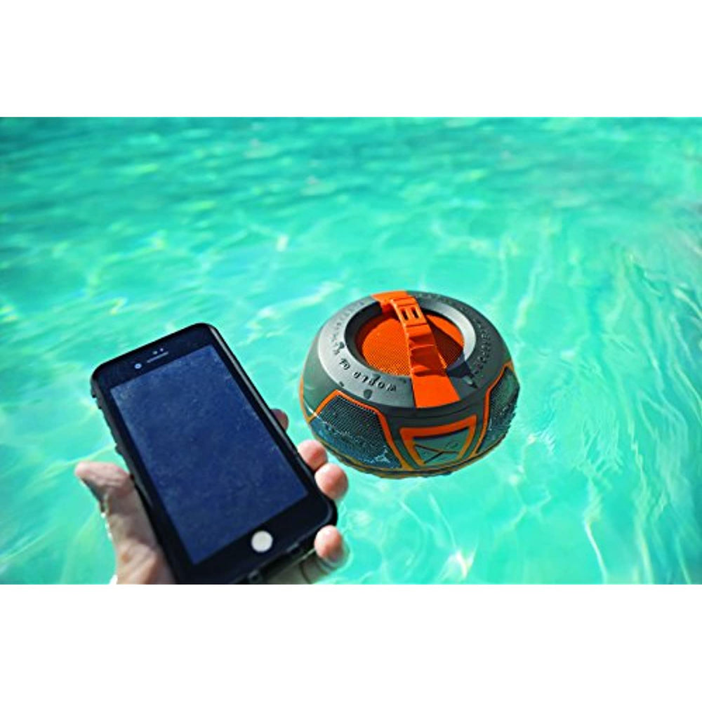 Wow World of Watersports Wow Sound 17-9000, Bluetooth Floating Speaker, Waterproof, 50 Hour Battery, 360 Degree Sound, LED Light, Fits in A Cup Holder (Orange)