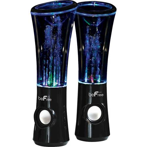 beFree Sound BFS-167 Multimedia Sound Reactive Color Changing LED and Dancing Water Bluetooth Computer Speakers
